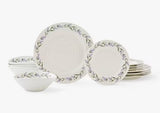 Sophie Conran Lavandula Floral Porcelain Dinnerware 12 Piece Set - White