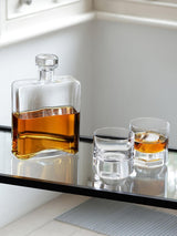 LSA International Cask Whisky 1L Oblong Decanter & 2 Decanter Gift Set Clear