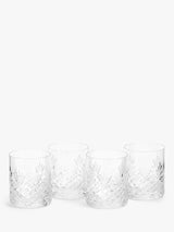 Royal Doulton Highgate Cut Crystal Double Tumbler Glass - Set of 4 - 360ml