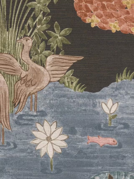 John Lewis x Sanderson Pamir Garden Wallpaper H10.05 x W52cm - Walnut/Olive