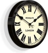 Newgate Clocks Battersby Roman Numeral Wall Clock W50 x H50 x D8cm - Black - Kazoop 