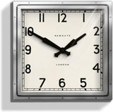 Newgate Clocks Quad Square Metal Wall Clock H40 x W40 x D9cm - Silver - Kazoop 