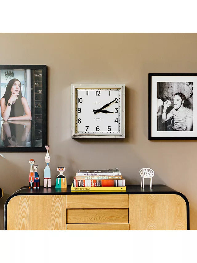 Newgate Clocks Quad Square Metal Wall Clock H40 x W40 x D9cm - Silver - Kazoop 
