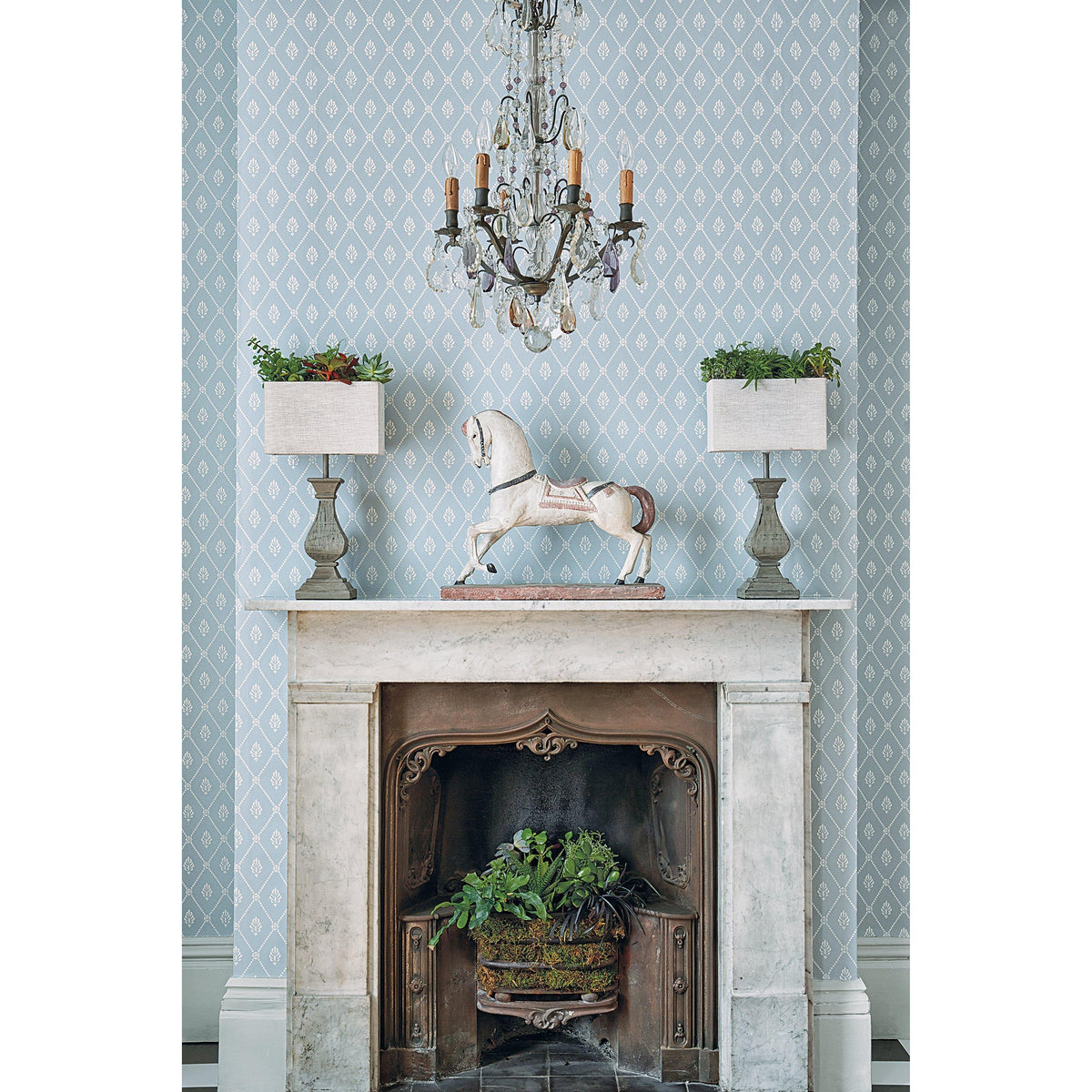 Cole & Son Alma Indoor Trellis Wallpaper - 10.05m x 53cm - Yellow/Soft Ochre
