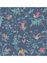 Cole & Son 100/14068 Hummingbirds Bird Print Wallpaper 52cm x 10m - Blue