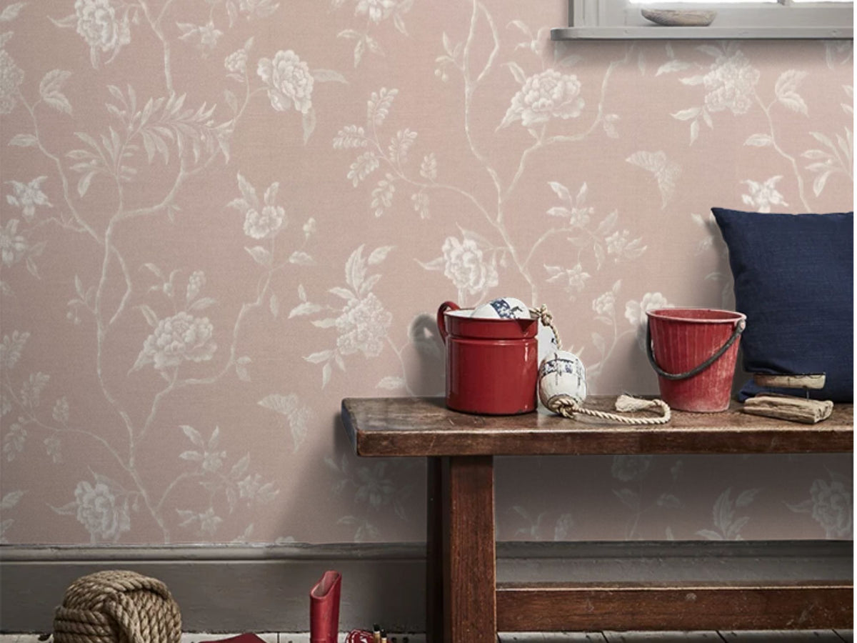 Colefax and Fowler Indoor Swedish Tree Wallpaper - L10m x W68.5cm - Pink