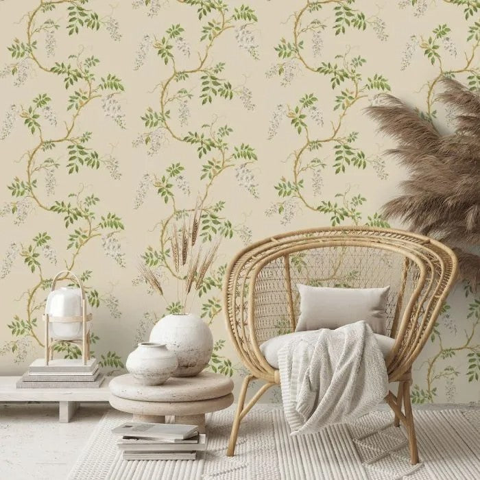 Colefax and Fowler 7963/02 Alderney Wallpaper Roll L10m x W52cm - Cream