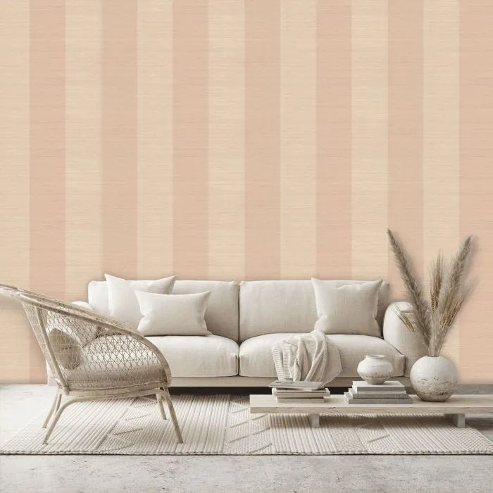 Colefax and Fowler 07184/03 Sandrine Stripe Wallpaper 70cm x 10m - Pink - Kazoop 