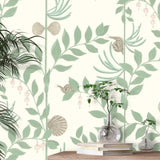 Cole & Son 103/9031 Secret Green Garden Leaves Wallpaper - Sage On Chalk