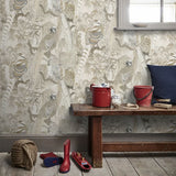 Mulberry FG085.K102.0 Home Game Birds Non-Woven Wallpaper 10m - 68.5cm Stone