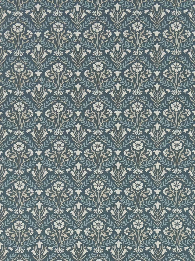Morris & Co. DCMW216806 Bellflowers Wallpaper L10m x W52cm - Indigo/Linen