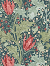 Morris & Co Lent Lily Paste The Wall Wallpaper 10.05m Roll - Indigo/Madder