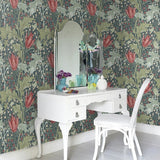 Morris & Co Lent Lily Paste The Wall Wallpaper 10.05m Roll - Indigo/Madder