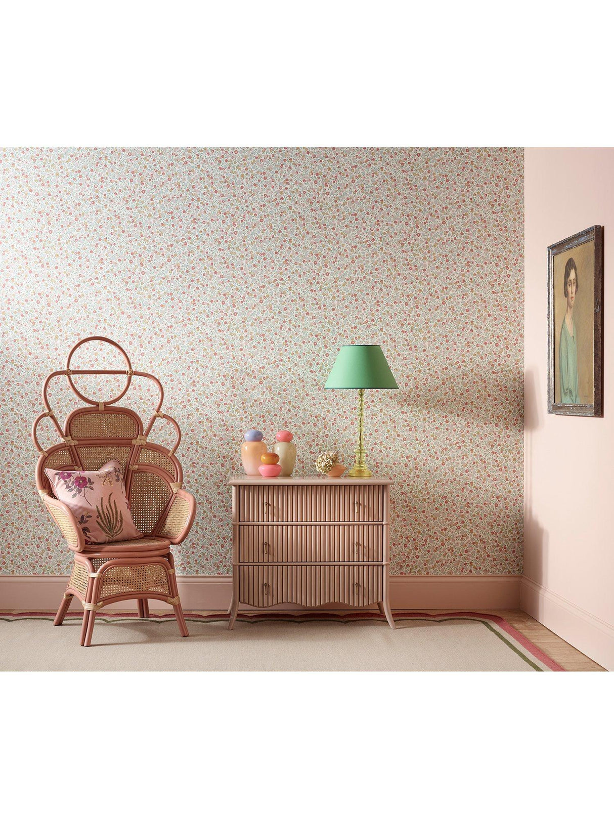 Liberty London Wiltshire Blossom Wallpaper Roll - 52cm x 10.05m - Fennel