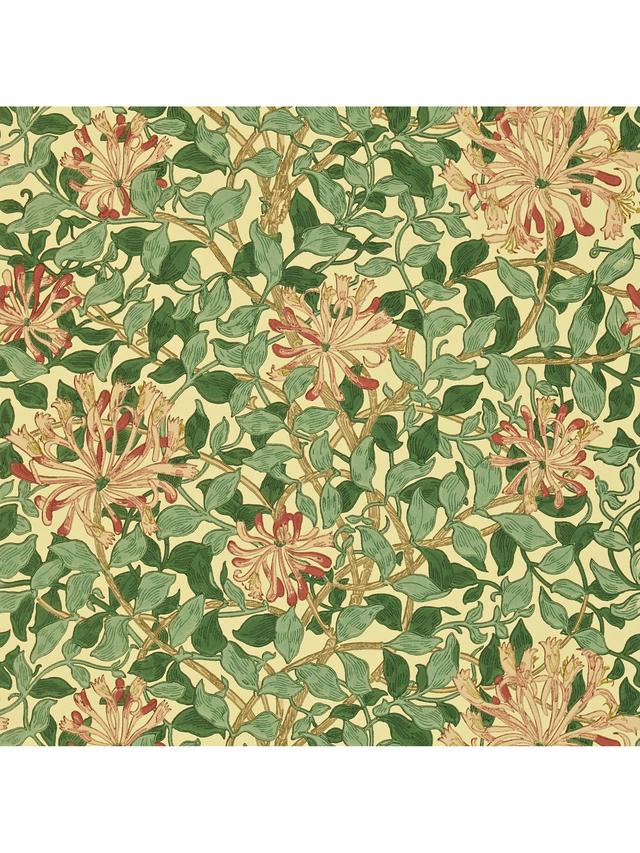 Morris & Co Honeysuckle DMCW210436 Floral Wallpaper Roll 10m x 52cm - Multi