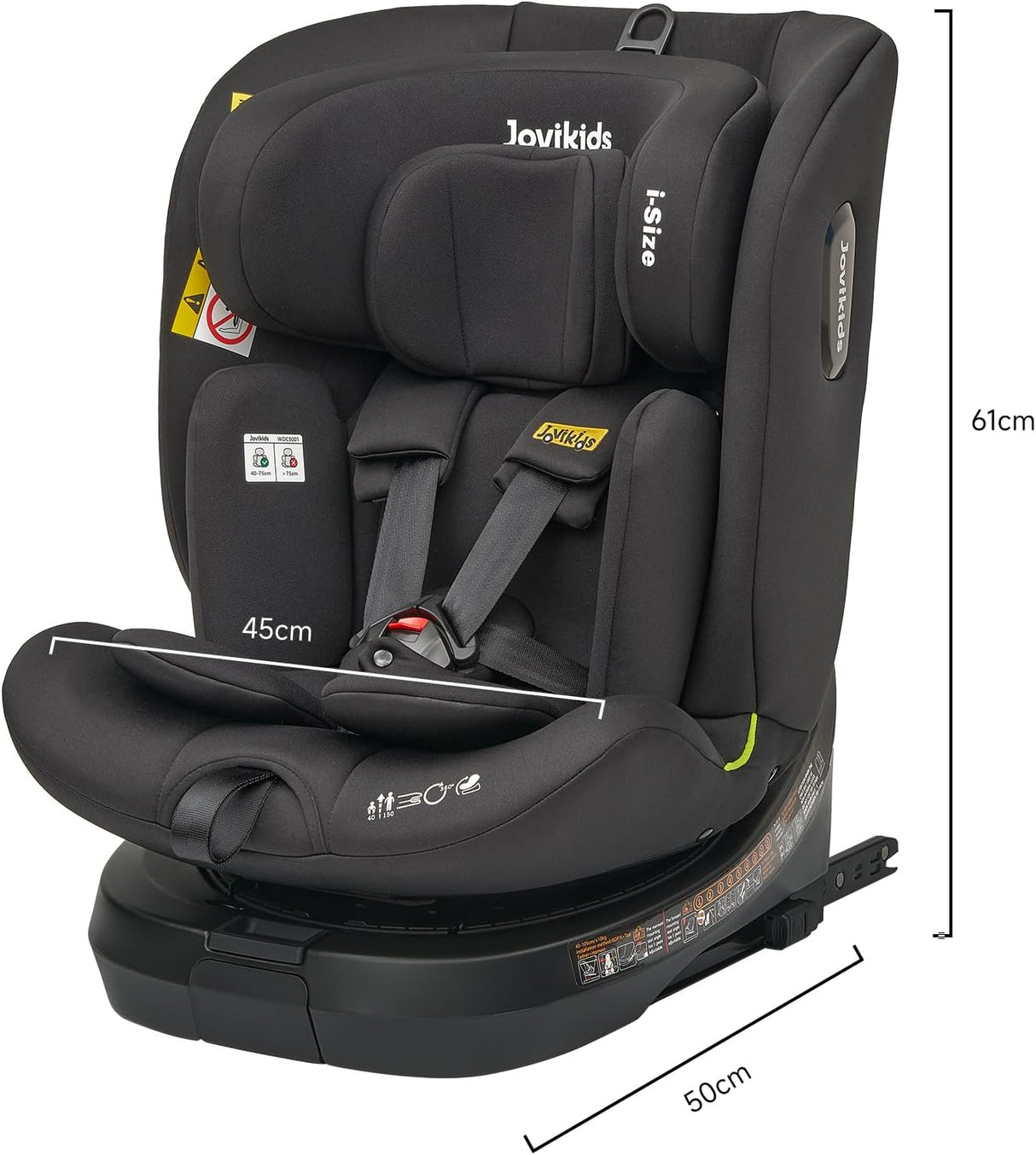 Jovikids Spin 360 Rotating ISOFIX TT Ranger 0-12 Years Car Seat - Black