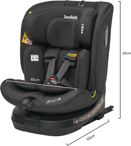 Jovikids Spin 360 Rotating ISOFIX TT Ranger 0-12 Years Car Seat - Black