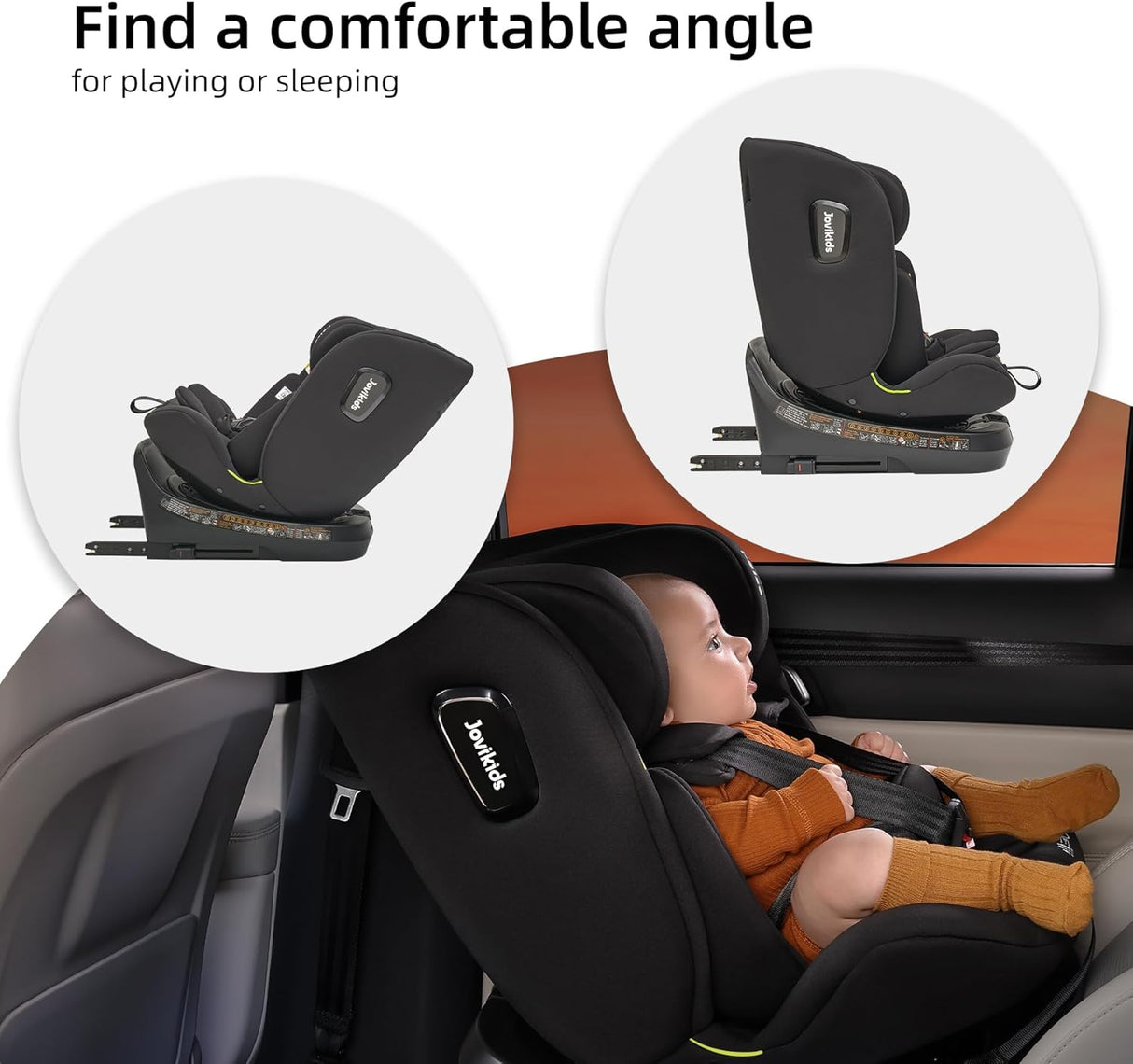 Jovikids Spin 360 Rotating ISOFIX TT Ranger 0-12 Years Car Seat - Black