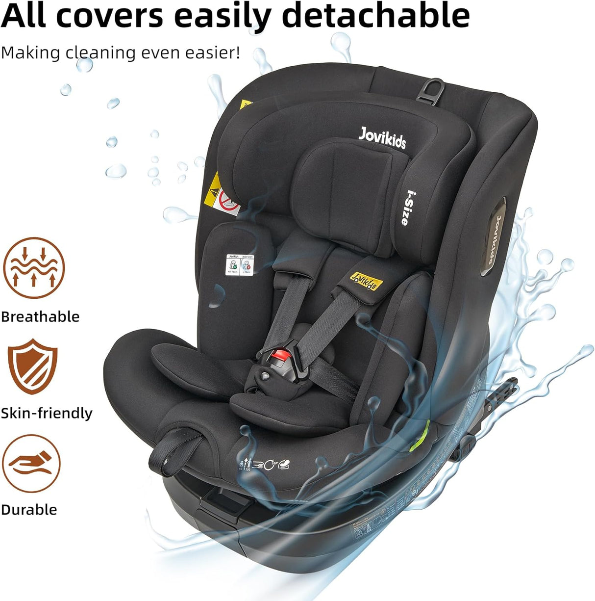 Jovikids Spin 360 Rotating ISOFIX TT Ranger 0-12 Years Car Seat - Black