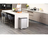 EKO Ecocasa 2 Section Recycling Kitchen Pedal Bin 2x 20L - Stainless Steel