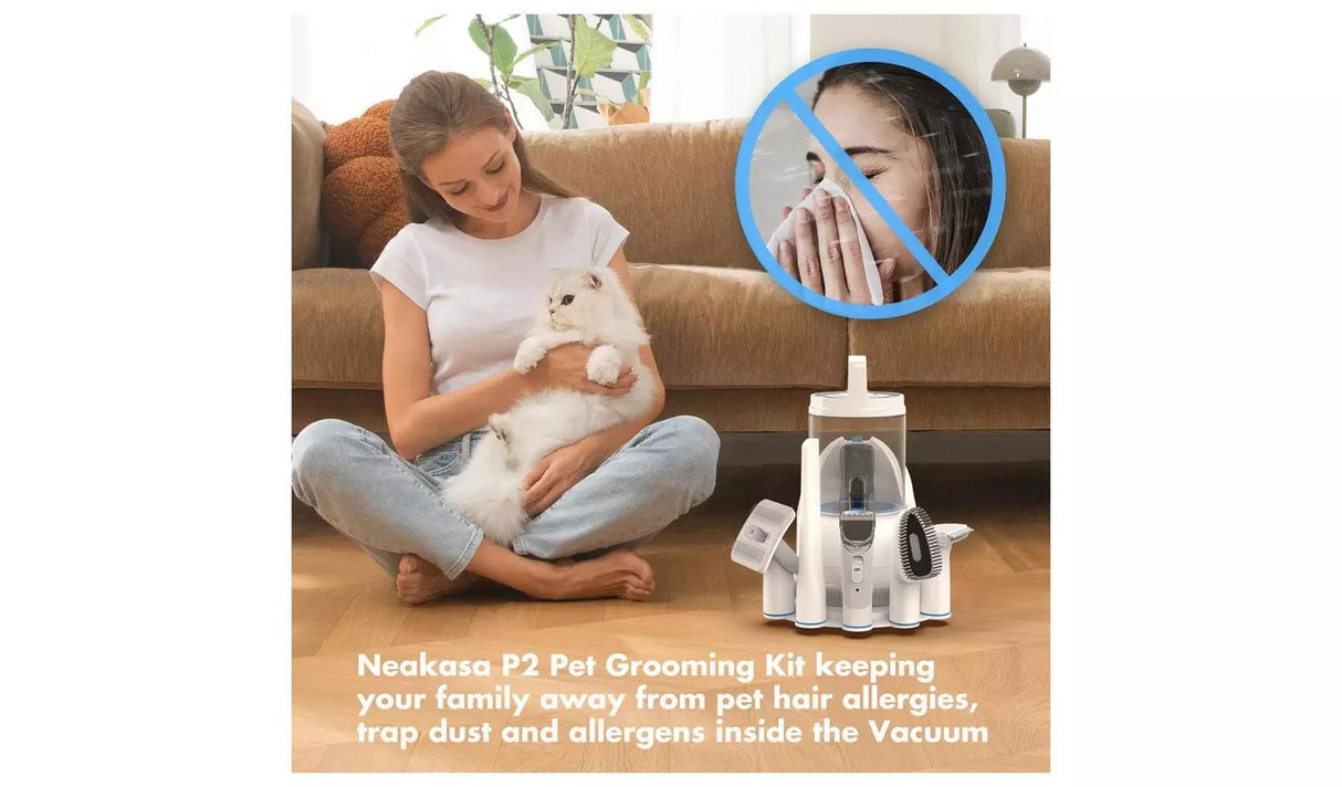 Neakasa P2 Pro Corded Electric Pet Dog Grooming Hair Vacuum PN0110W - White