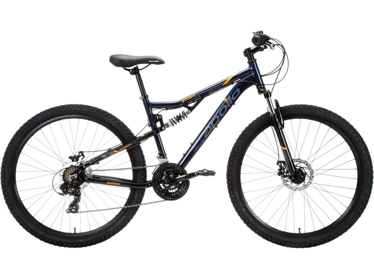 Apollo Gradient Mountain Bike 17in Medium 27.5in Disc Brake - Blue Orange