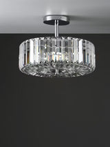 Laura Ashley Fernhurst Crystal Semi-Flush Ceiling Light Clear/Polish Chrome