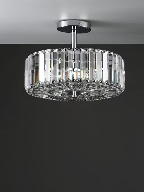 Laura Ashley Fernhurst Crystal Semi-Flush Ceiling Light Clear/Polish Chrome