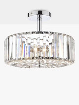 Laura Ashley Fernhurst Crystal Semi-Flush Ceiling Light Clear/Polish Chrome