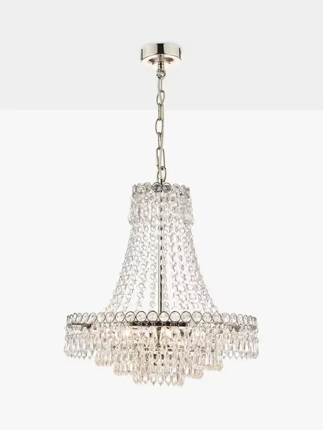 Laura Ashley Enid 5 Light Crystal Glass Chandelier Ceiling Light - Clear
