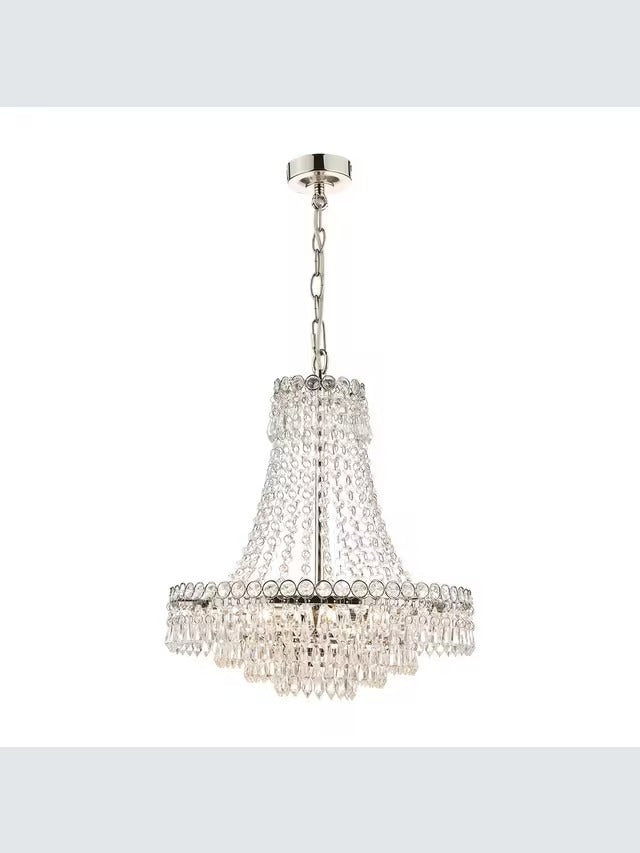 Laura Ashley Enid 5 Light Crystal Glass Chandelier Ceiling Light - Clear