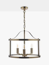 Laura Ashley Harrington Non-Dimmable 3 Arm Glass Ceiling Light Antique Brass