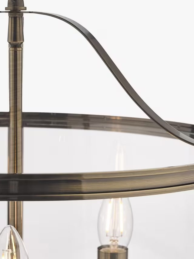 Laura Ashley Harrington Non-Dimmable 3 Arm Glass Ceiling Light Antique Brass