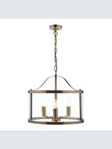 Laura Ashley Harrington Non-Dimmable 3 Arm Glass Ceiling Light Antique Brass