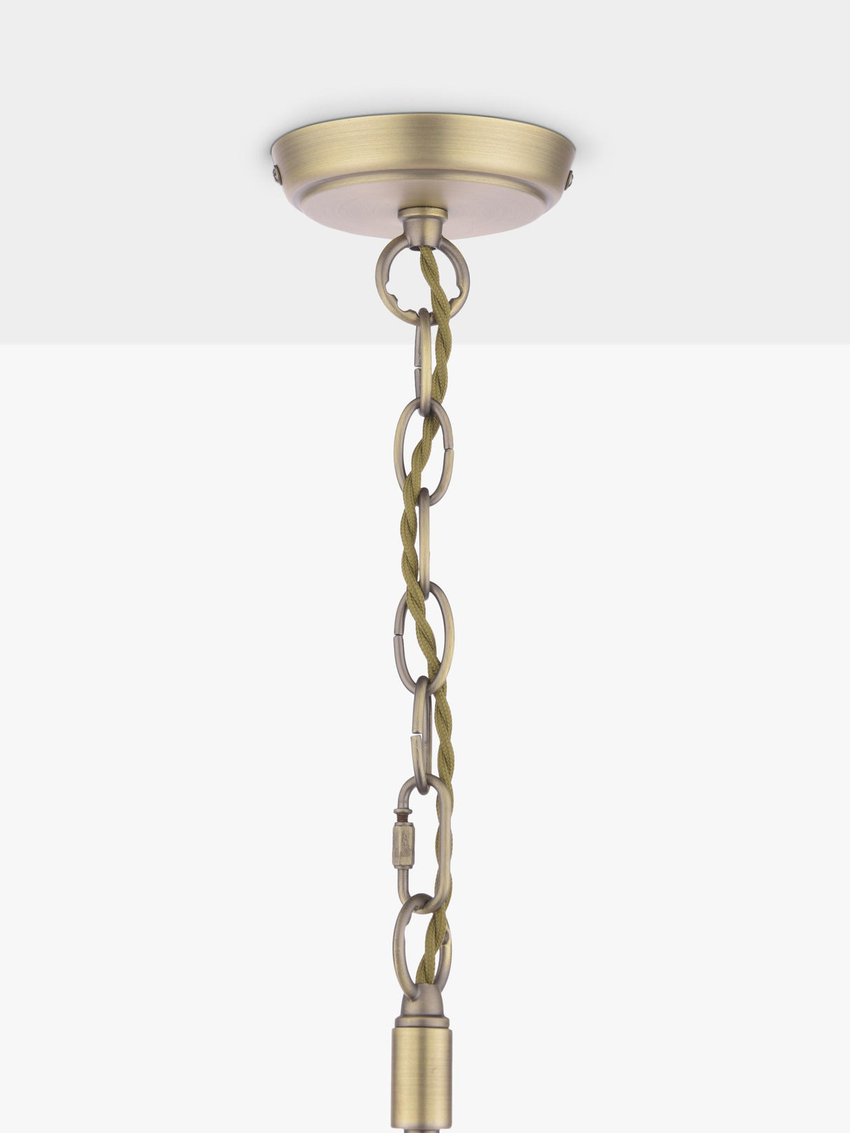 Laura Ashley Hilcote Glass Rods Pendant Ceiling Light - Matt Antique Brass A