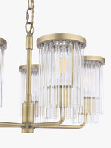 Laura Ashley Hilcote Glass Rods Pendant Ceiling Light - Matt Antique Brass A