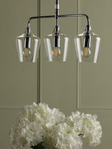 Laura Ashley Ockley 3 Pendant Bar Adjustable Kitchen Ceiling Light - Chrome A