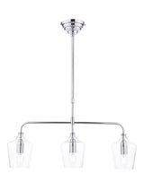 Laura Ashley Ockley 3 Pendant Bar Adjustable Kitchen Ceiling Light - Chrome A