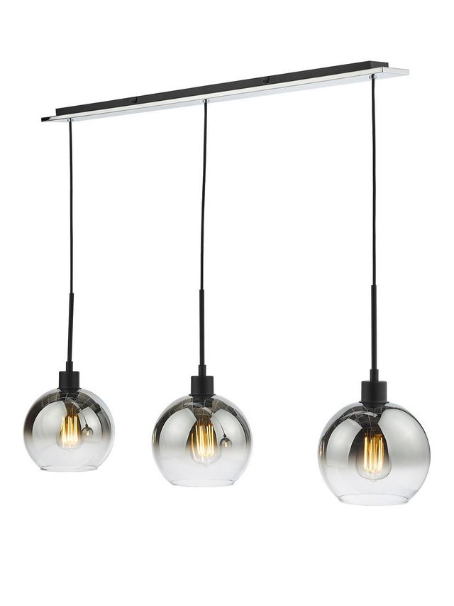 Där Lycia 3 Arm Mirror Bar Adjustable Dimmable Ceiling Light - Black Ombre