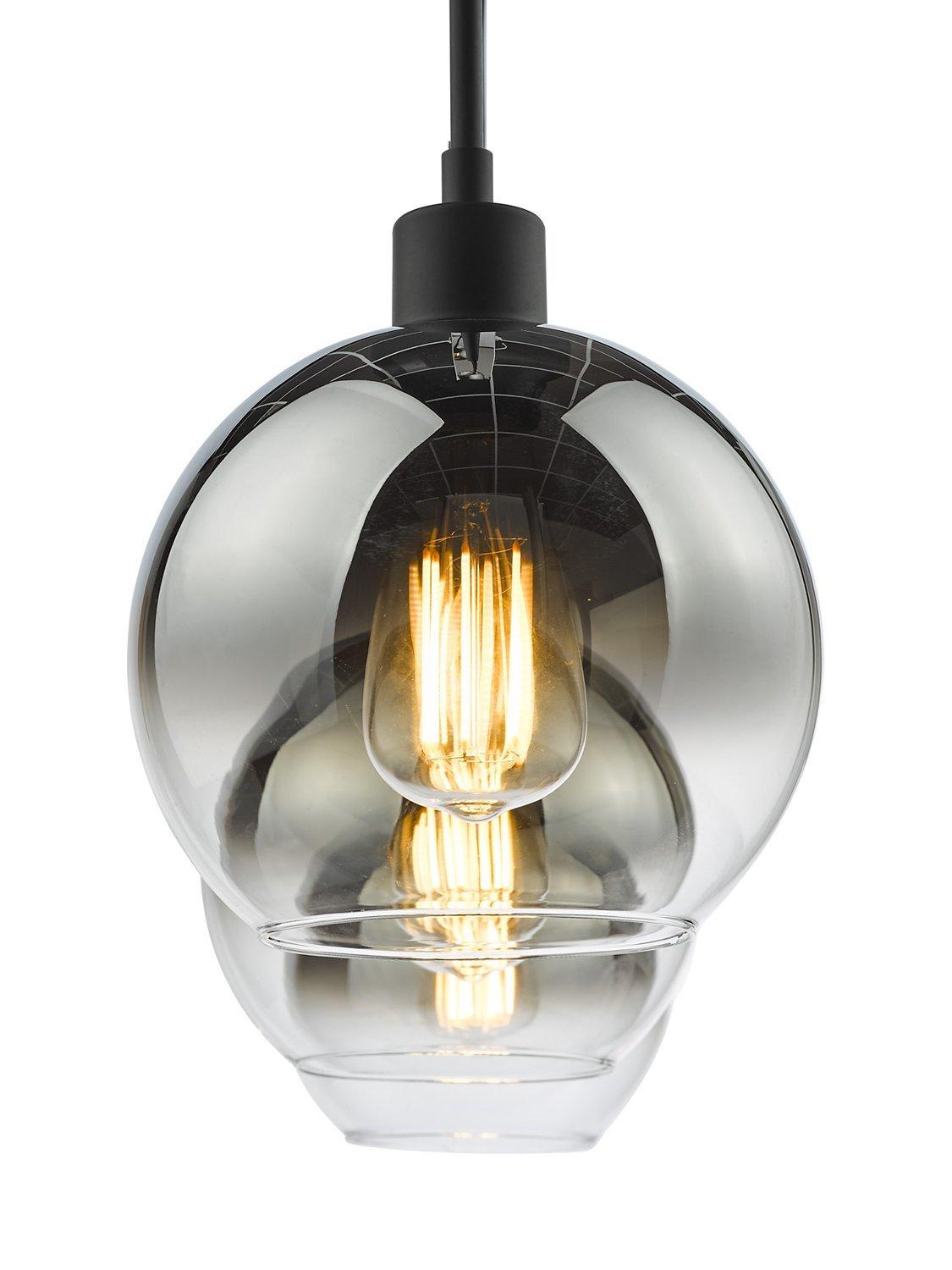 Där Lycia 3 Arm Mirror Bar Adjustable Dimmable Ceiling Light - Black Ombre