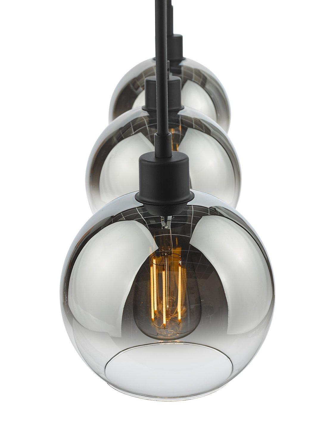 Där Lycia 3 Arm Mirror Bar Adjustable Dimmable Ceiling Light - Black Ombre