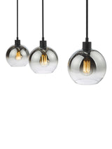 Där Lycia 3 Arm Mirror Bar Adjustable Dimmable Ceiling Light - Black Ombre