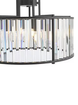 Där Kiran Glass 5 Arm Dimmable Satin Finished Crystals Pendant Ceiling Light