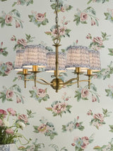 English Heritage Marble Hill 5 Light Pendant Ceiling Light - Aged Brass/Blue