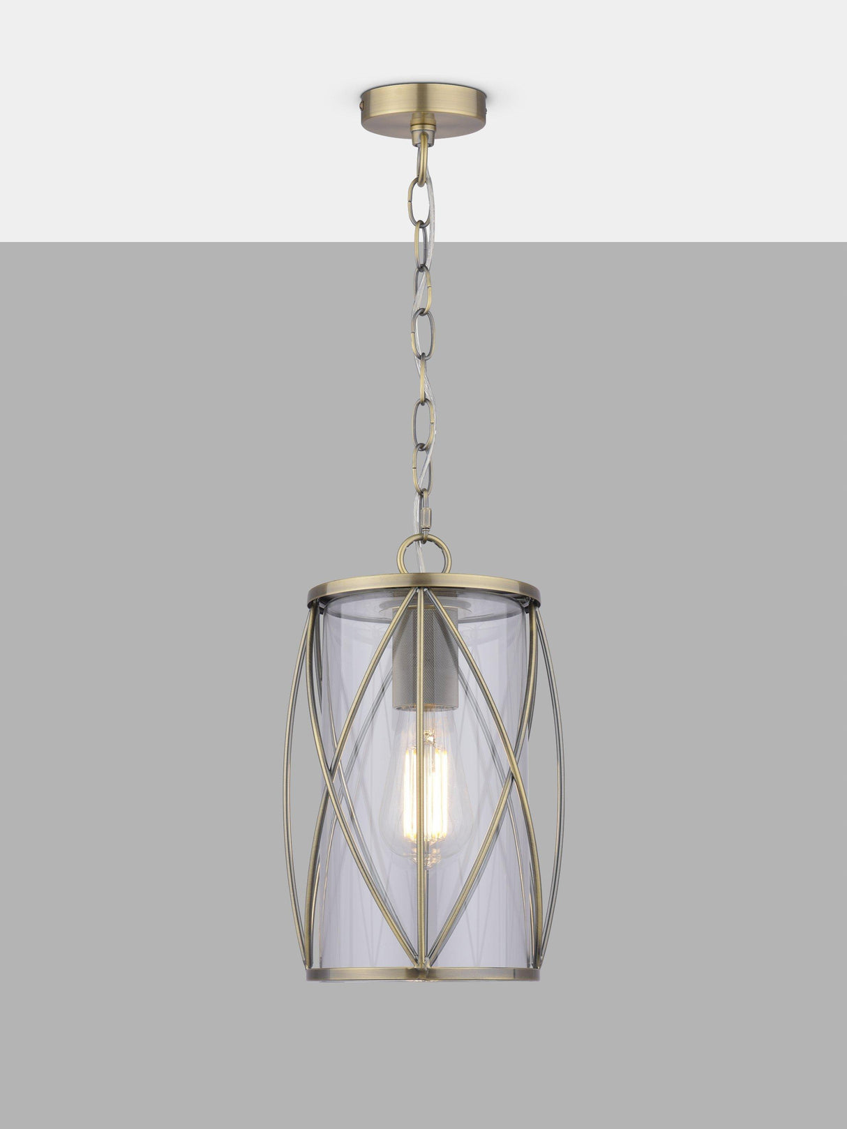Laura Ashley Beckworth Adjustable LED Pendant Ceiling Light - Antique Brass