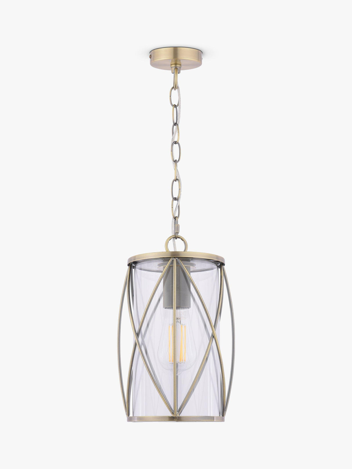 Laura Ashley Beckworth Adjustable LED Pendant Ceiling Light - Antique Brass