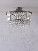 Laura Ashley Rhosill Crystal Dimmable Semi-Flush Ceiling Light - Pewter
