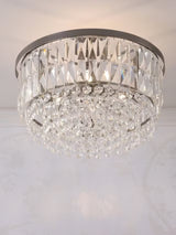 Laura Ashley Rhosill Crystal Dimmable Semi-Flush Ceiling Light - Pewter