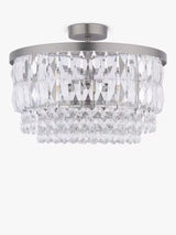 Laura Ashley Rhosill Crystal Dimmable Semi-Flush Ceiling Light - Pewter