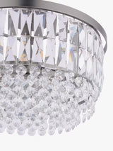 Laura Ashley Rhosill Crystal Dimmable Semi-Flush Ceiling Light - Pewter